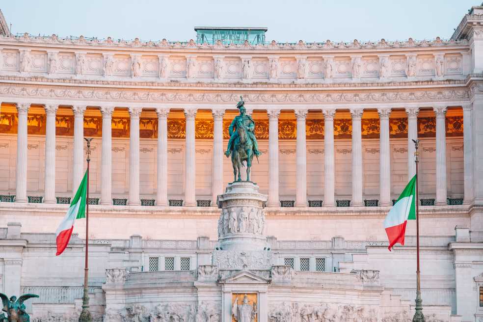 Monument Vittorio Emanuele II or Altar of the Fatherland in Roma, Italia.
