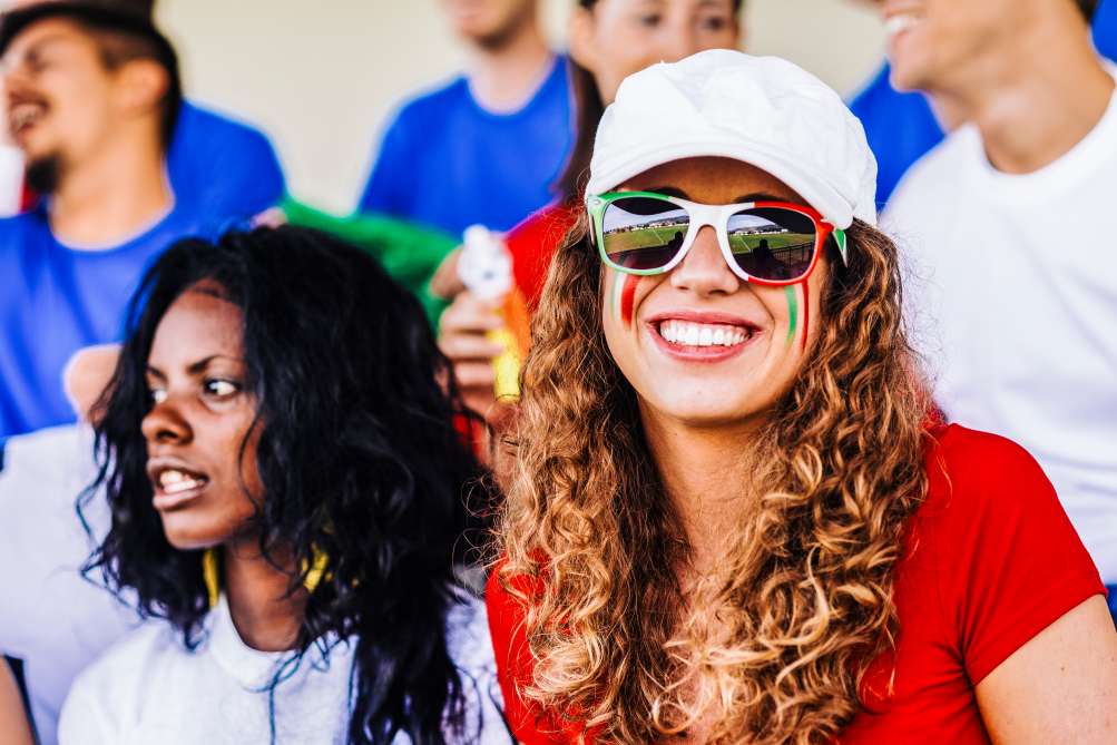Supporters from Italy at stadium watching the match (2)