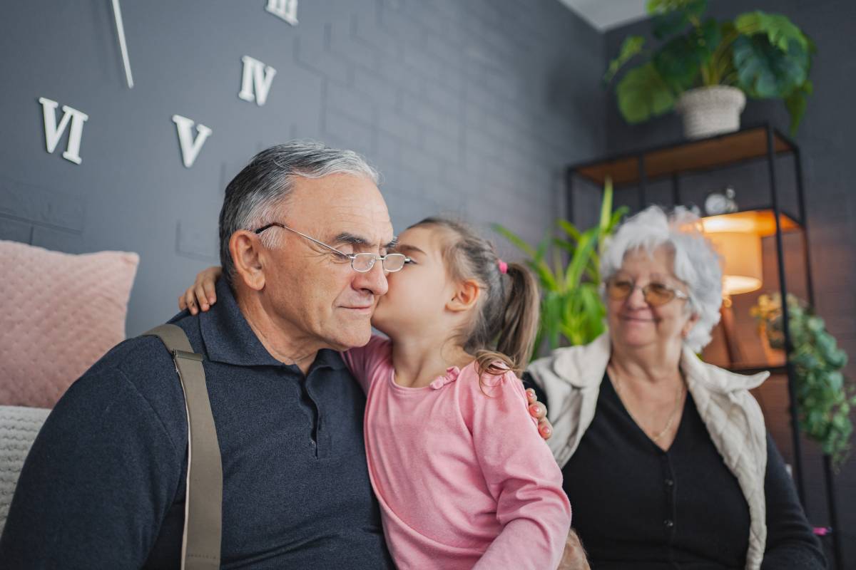 Sweet love between grandparents and grandchild