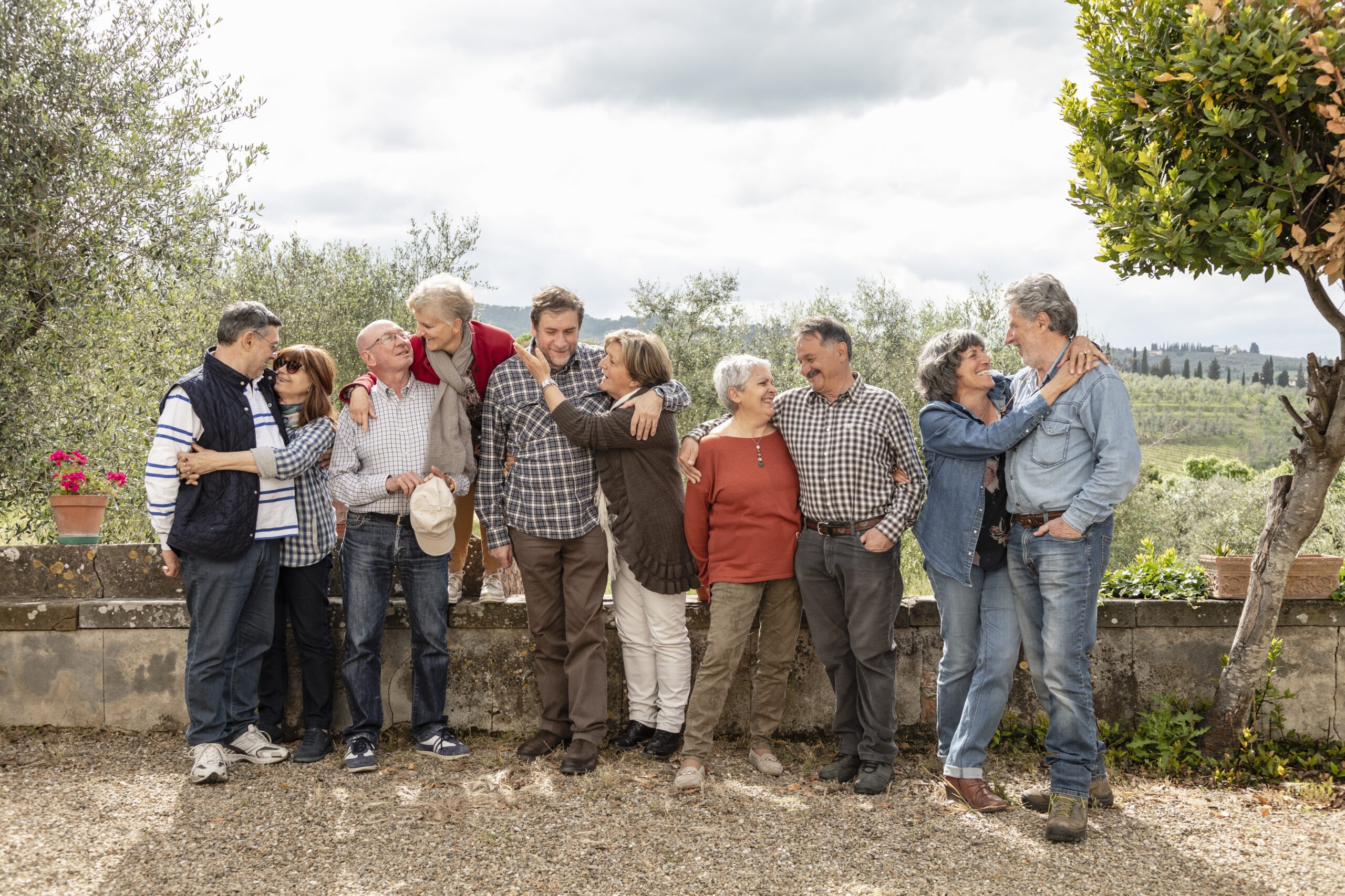 Multi generational family standing together in Italy symbolizing citizenship by descent and family lineage